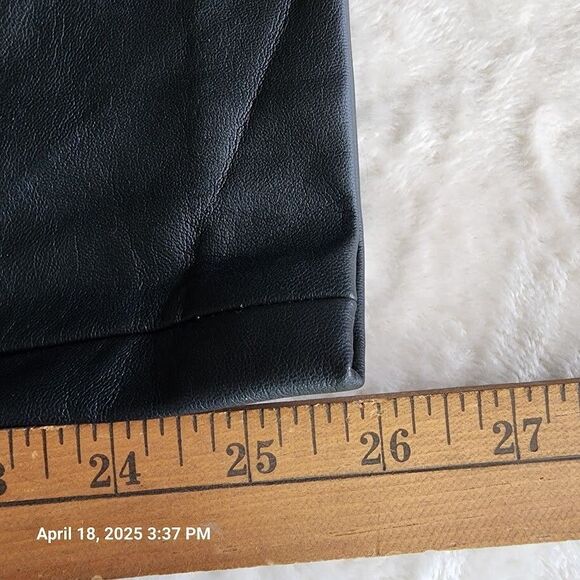 Halogen Women's 10 High Waisted 5 Pocket Straight Leg Vegan Leather Pants Black - Picture 10 of 10